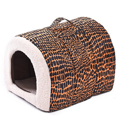 Pet Dog House Bed Soft Mat For Dogs Pets House Cat Dog Bed Pet Pad High Quality Dog Pet Bed Leopard Print