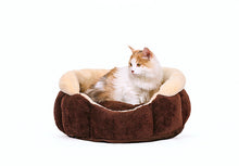 Load image into Gallery viewer, Soft round  washable small dog cat pet house sofa Bed Kennel  winter warm Fleece kitten cat puppy indoor bed nest sleeping bag
