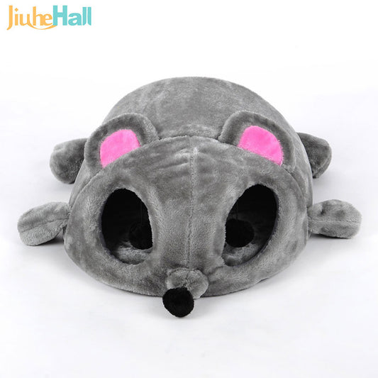 Free Shipping Size 50*40*21CM Cats Bed Cartoon Grey Mouse Shape Bed House For Small Cats Windproof Pet Supplies CLD118