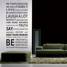 Load image into Gallery viewer, we are family living room home decorations quote wall decals zooyoo8085 house rules diy bedroom removable vinyl wall stickers
