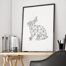 Load image into Gallery viewer, Geometric Rabbits Canvas Art Print Poster, Wall Pictures for Home Decoration, Wall decor FA221-4
