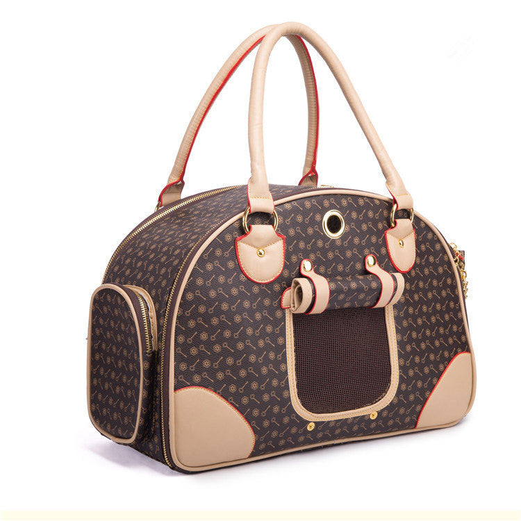 Luxury PU Leather Dog Carrier Bag Portable Dog Carrier Handbag