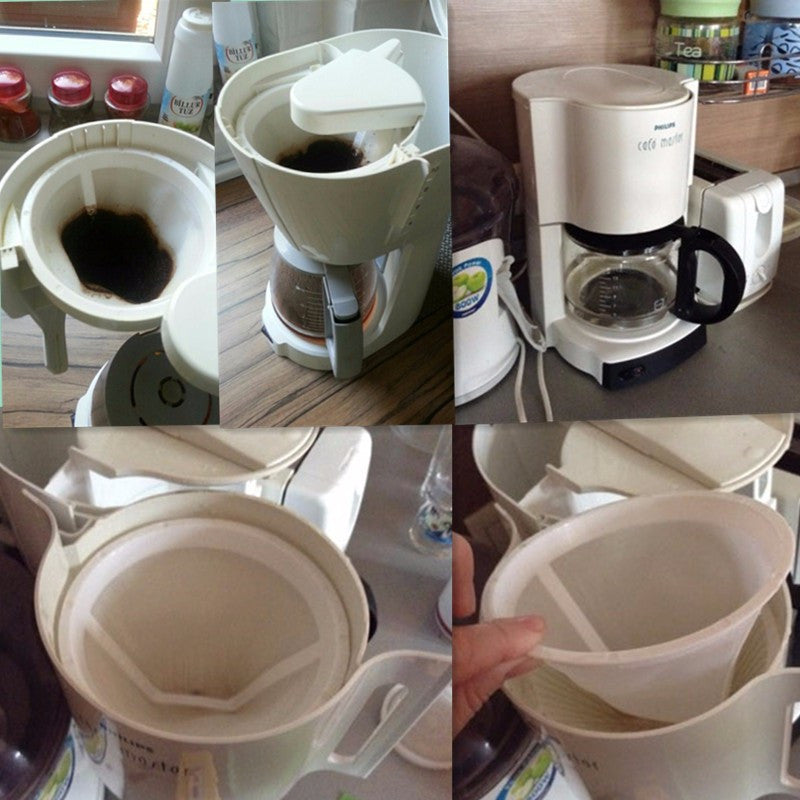 Reusable coffee filter baskets combination Set / coffee pot spoon and filter screen coffee machine filtration tools