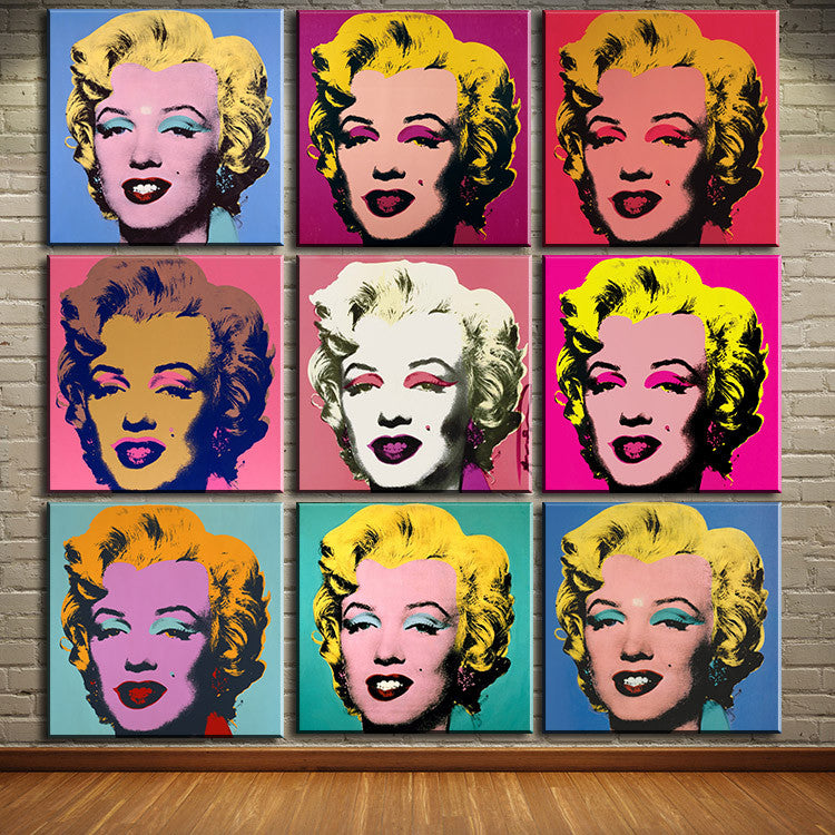 DP ARTISAN andy warhol 9pcs marilyn monroe wall art oil painting Prints Painting on canvas No frame  Pictures For Living Room