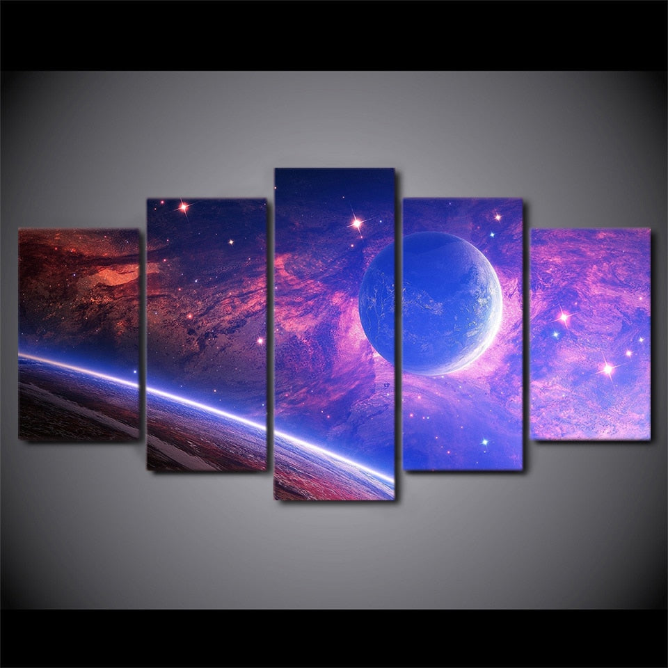 ArtSailing HD Printed 5 Piece Canvas Art Planet Light Spots Space Painting Wall Pictures for Living Room Free Shipping  ny-7437C