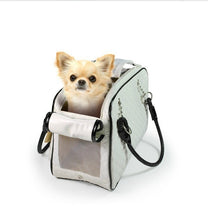 Load image into Gallery viewer, Leather Dog Carrier Cat Bag Quilted Dog Carrier Mesh Dog Shoulder Bag
