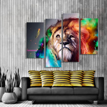 Load image into Gallery viewer, Oil Paintings Canvas Cheap Abstract Lion Colorful Animals Wall Art Home Decor Pictures Wall Pictures For Living Room (4PCS)
