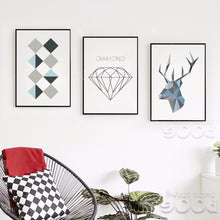 Load image into Gallery viewer, 900D Posters And Prints Wall Art Canvas Painting Wall Pictures For Living Room Nordic Geometric Deer Head Decoration YE104
