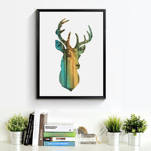 Load image into Gallery viewer, silhouette of deer head with pine forest Canvas Art Print Painting Poster,  Wall Picture for Home Decoration, Home Decor FA396-4
