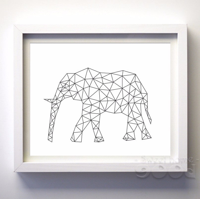 Geometric Elephant Canvas Art Print Painting Poster, Wall Pictures for Home Decoration, Wall decor FA221-3