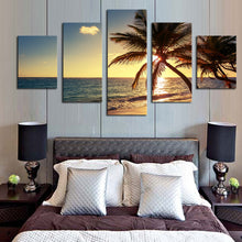 Load image into Gallery viewer, Unframed 5 Piece Beach coconut tree Modern Home Wall Decor Canvas Picture Art HD Print Painting On Canvas Artworks
