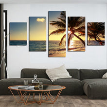 Load image into Gallery viewer, Unframed 5 Piece Beach coconut tree Modern Home Wall Decor Canvas Picture Art HD Print Painting On Canvas Artworks
