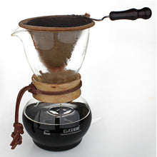 Load image into Gallery viewer, 480 cc glass Drip Pot Woodneck Espresso coffee tool suit / high quality flannel bags manually drip coffee drip hand pot ice tool
