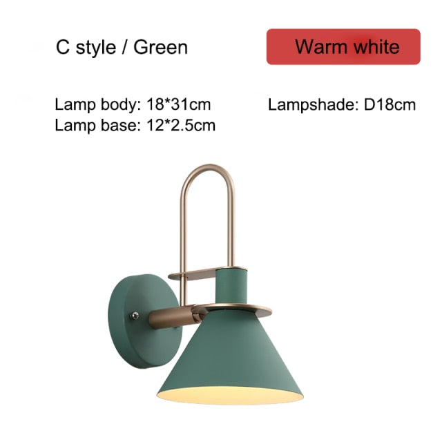 Nordic Wall Lamp Bedside Lamp Iron E27 Bulb Creative living room Aisle Stairs Children&#39;s room Desk Reading bedside Wall Lighting