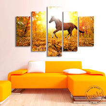 Load image into Gallery viewer, 5 Piece Wall Art Sunset Landscape Forest Horse Paintings Pictures for Living Room Modern Home Decor Canvas Prints Unframed
