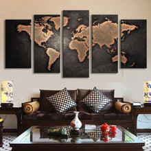 Load image into Gallery viewer, 5 Pcs/Set Modern Abstract Wall Art Painting World Map Canvas Painting for Living Room HomeDecor Picture
