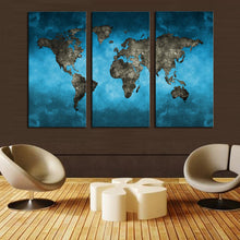 Load image into Gallery viewer, Unframed 3 Panels Abstract Blue Map Landscape HD Picture Canvas Print Painting Modern Canvas Wall Art Gift For Home Decoration
