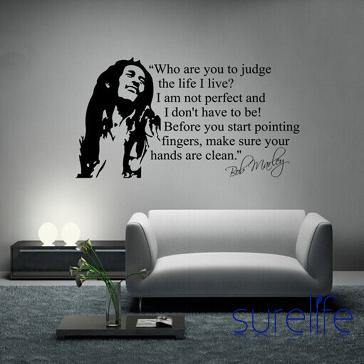 Wholesale Bob Marley Quotes Wall Sticker Vinyl Wall Decals Quotes  Poster Wall Art Wallpaper Wall Stickers Home Decoration