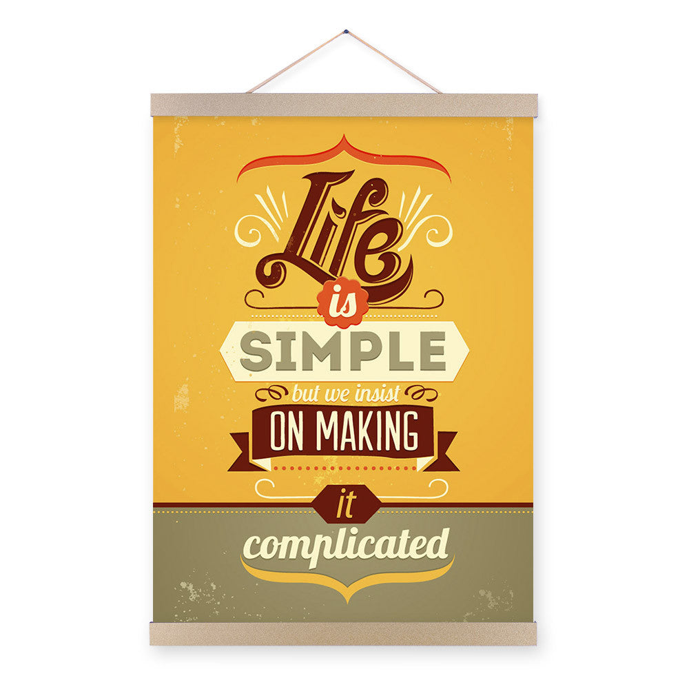 Vintage Retro Motivational Typography Simple Life Quotes A4 Big Art Print Poster Wall Picture Canvas Painting No Frame Home Deco