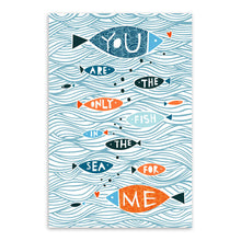 Load image into Gallery viewer, Cartoon Fish Ocean Motivational Typography Quotes Mediterranean Art Print Poster Nautical Wall Picture Canvas Painting Home Deco
