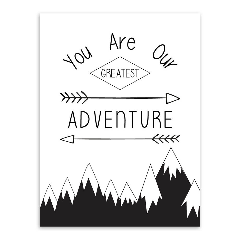 Minimalist Nordic Black White Typography Adventure Quotes Art Print Poster Wall Picture Canvas Painting No Frame Boy Room Decor