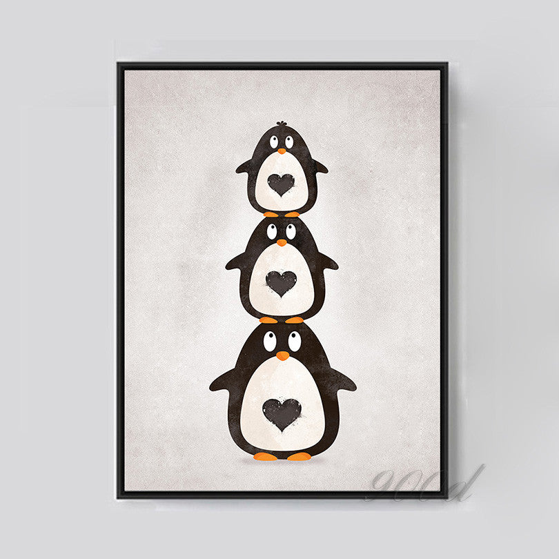 Cartoon Penguin Canvas Art Print Painting Poster,  Wall Picture for Home Decoration,  Wall Decor FA400-6