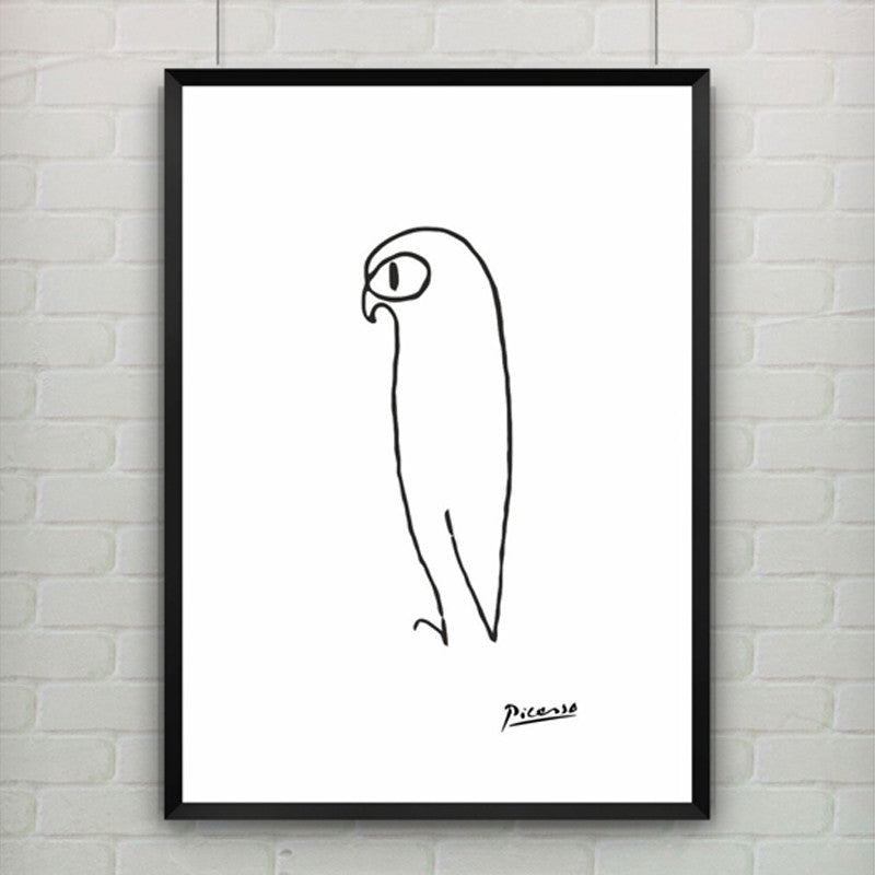 Pablo Picasso The Penguin Print Canvas Abstract Animals Minimalist Wall Art Kids Room Bar Office, Home Decor, frame not included
