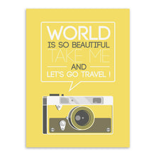 Load image into Gallery viewer, Vintage Retro Travel Camera Motivation Typography Life A4 Quotes Art Print Poster Hipster Wall Picture Canvas Painting Home Deco
