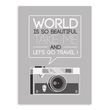 Load image into Gallery viewer, Vintage Retro Travel Camera Motivation Typography Life A4 Quotes Art Print Poster Hipster Wall Picture Canvas Painting Home Deco
