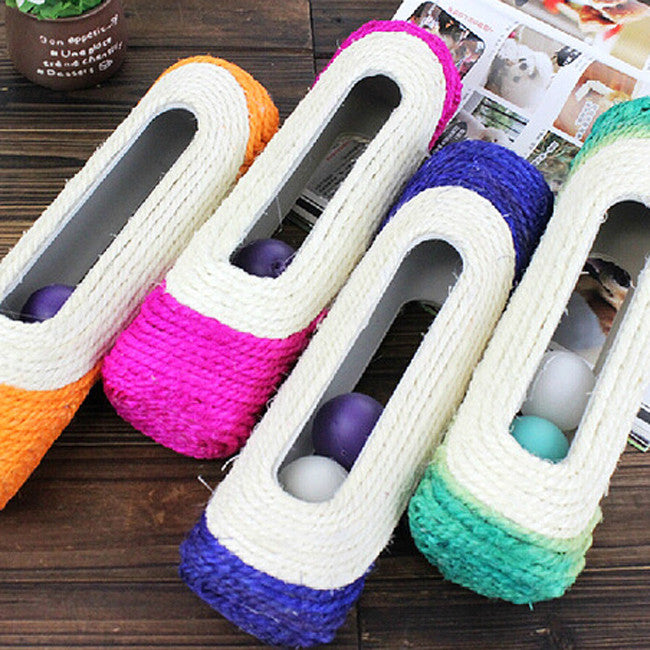 New Arrived Cat Scratch Board Training Toy Pet Supplies Cat Rack Rolling Sisal Scratching Post Trapped Ball Training Tool