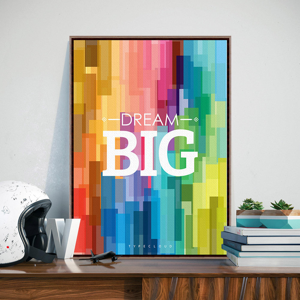 Colorful Rainbow Motivational Typography Dream Quotes Art Print Poster Abstract Wall Picture Canvas Painting No Frame Home Decor