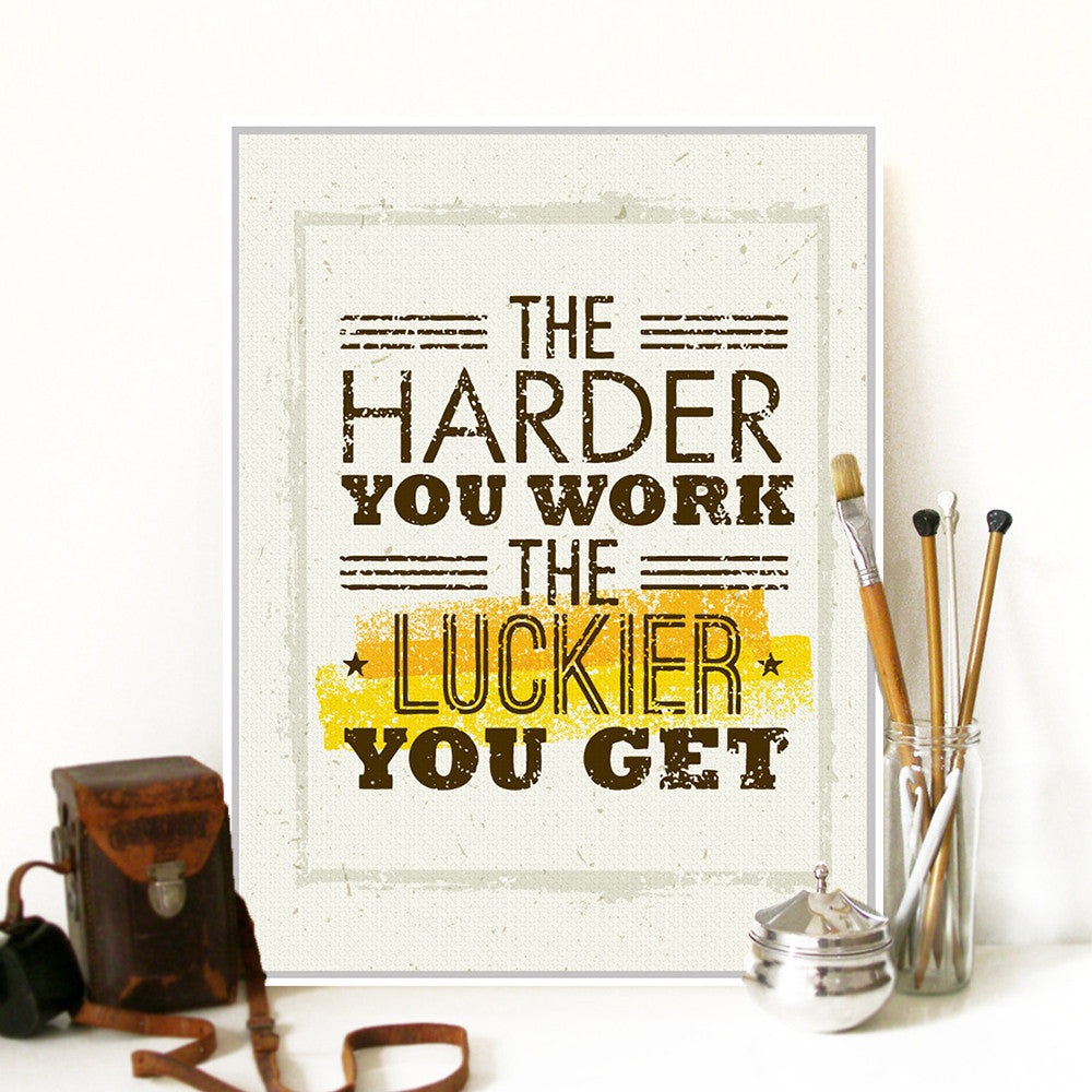 Modern Motivational Typography Work Lucky Quotes A4 Big Art Print Poster Wall Picture Canvas Painting No Frame Office Home Decor
