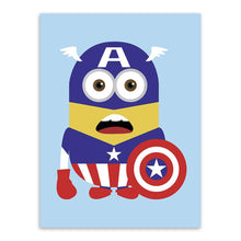 Load image into Gallery viewer, Minions Superheros Avengers Batman Funny Pop Anime Movie A4 Art Print Poster Kawaii Wall Picture Canvas Painting Kids Room Decor
