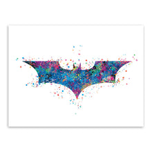 Load image into Gallery viewer, Original Watercolor Batman Logo Pop Movie Anime A4 Big Art Print Poster Abstract Wall Picture Canvas Painting No Frame Home Deco
