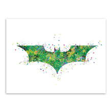 Load image into Gallery viewer, Original Watercolor Batman Logo Pop Movie Anime A4 Big Art Print Poster Abstract Wall Picture Canvas Painting No Frame Home Deco
