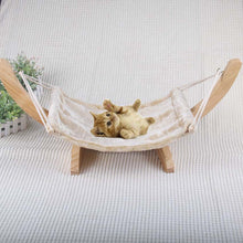 Load image into Gallery viewer, Soft Flock cat chair tree Hammock bed window cat cage hammock washable Cat Kitty wooden Bed mat Dogs litter hanging House

