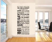 Load image into Gallery viewer, we are family living room home decorations quote wall decals zooyoo8085 house rules diy bedroom removable vinyl wall stickers
