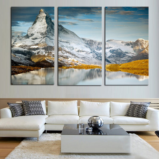 3 panels Hot Sell Snow mountain Modern Home Wall Decor painting Canvas printing Art HD print Painting