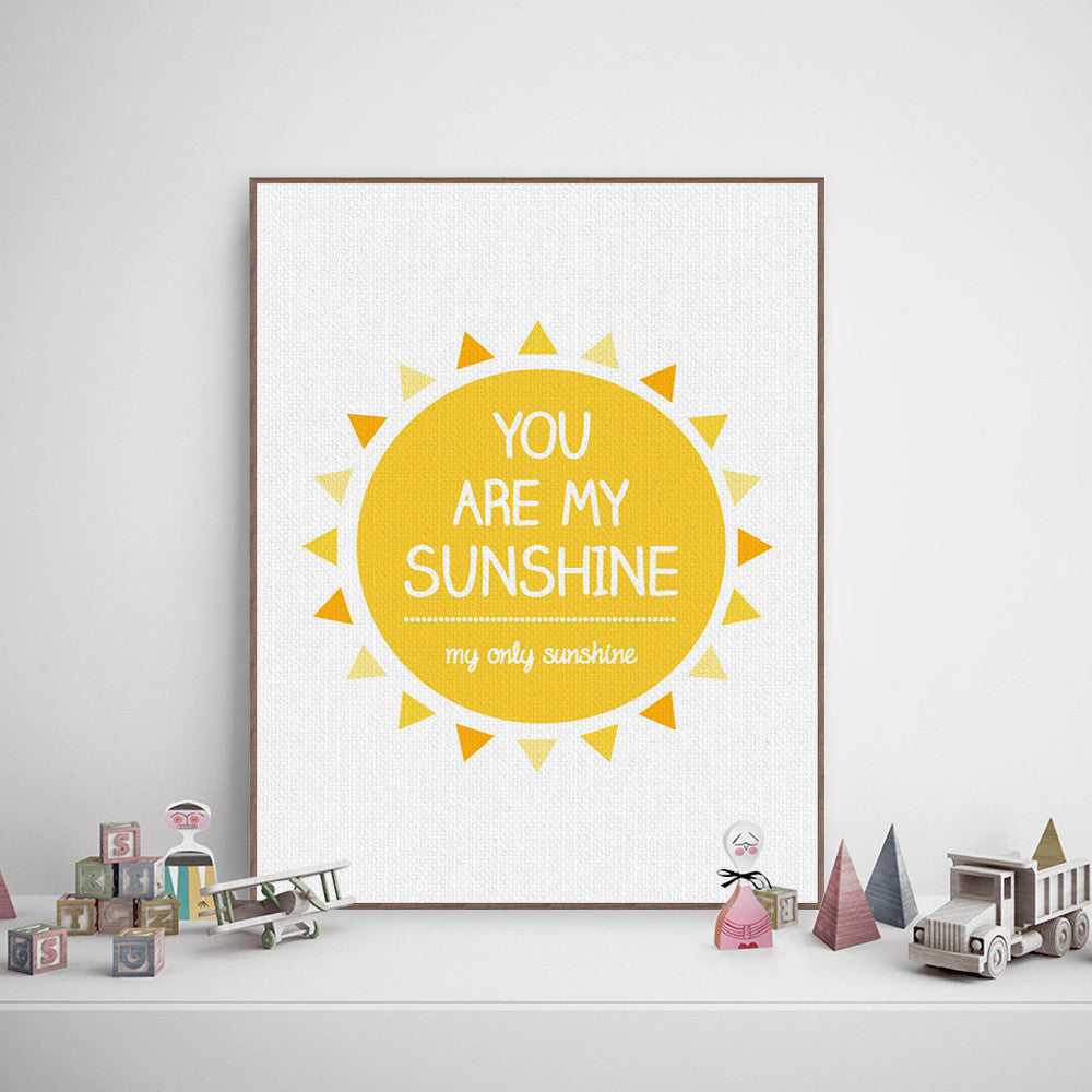 Modern Minimalist Yellow Sunshine Typography Love Quotes A4 Art Print Poster Wall Picture Canvas Painting Living Room Decoration