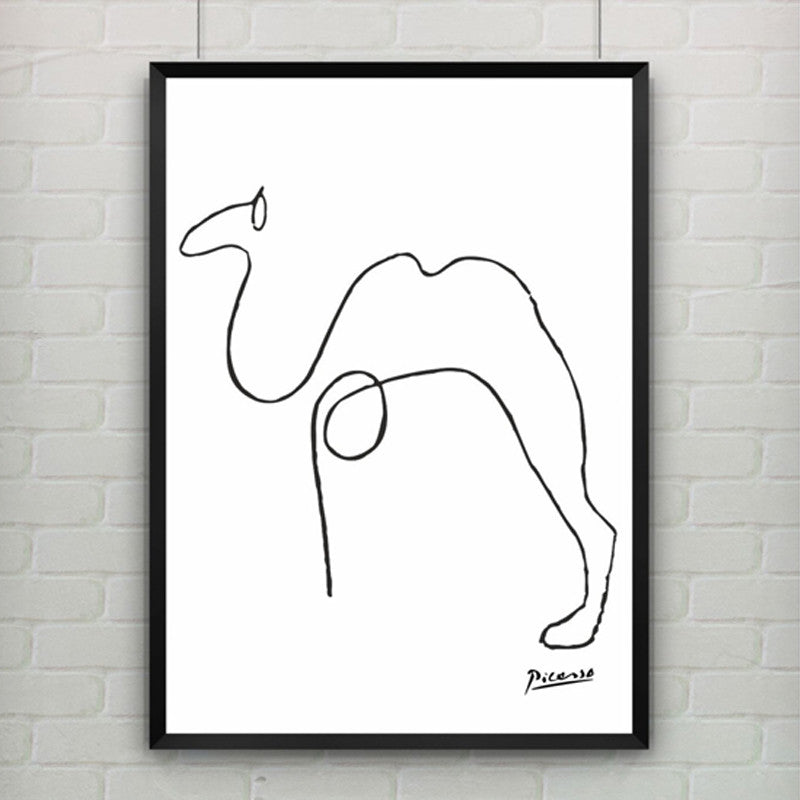 Pablo Picasso The Camel Print Canvas Abstract Animals Minimalist Wall Art Kids Room Bar, Office, Home Decor, frame not included