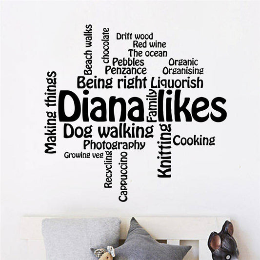 A Happy Family Like warm quote words wall stickers home decals creative diy kitchen room decorative poster wedding decoration