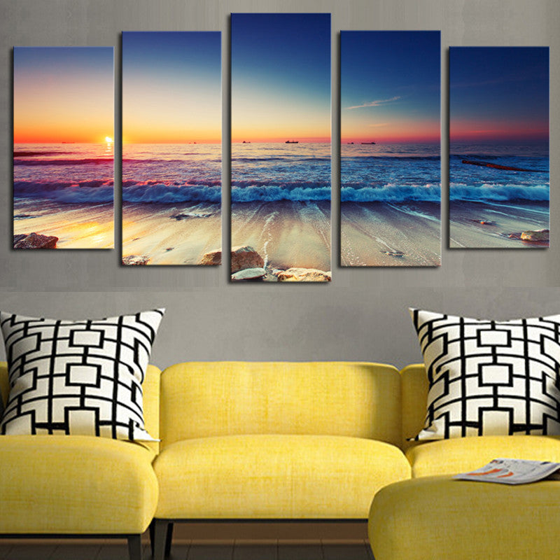 5 panels(No Frame)The Seaview Modern Home Wall Decor Painting Canvas Art HD Print Painting Canvas Wall Picture For Home Decor