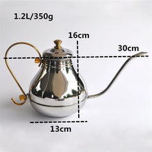 Load image into Gallery viewer, 1200ML large capacity stainless steel fine mouth pot / Creative beautifully coffee and tea kettle percolator pot Kitchen Tools
