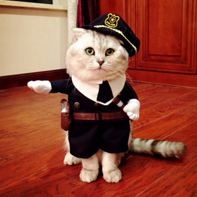 Pet POLICE Costume 2016 New Arrival Pet Funny Costumes for Cats and Small Dogs Party Halloween Pet Clothes Policeman Dog Clothes