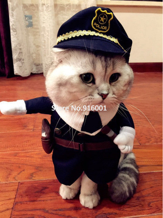 Pet POLICE Costume 2016 New Arrival Pet Funny Costumes for Cats and Small Dogs Party Halloween Pet Clothes Policeman Dog Clothes