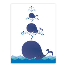 Load image into Gallery viewer, Minimalist Modern Animals Kawaii Whale Family Canvas Big Art Print Poster Nuesery Wall Picture Kids Room Decor Painting No Frame
