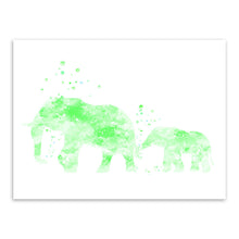 Load image into Gallery viewer, Original Watercolor Elephant Family Poster Prints Abstract Animal Picture Home Wall Art Decoration Canvas Painting No Frame Gift
