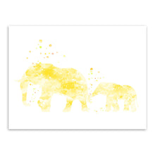 Load image into Gallery viewer, Original Watercolor Elephant Family Poster Prints Abstract Animal Picture Home Wall Art Decoration Canvas Painting No Frame Gift

