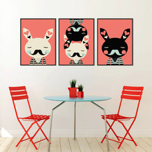 Load image into Gallery viewer, Abstract Rabbit Black White Red Modern Kawaii Canvas Art Print Poster Nursery Wall Picture Kids Room Decor Painting No Frame
