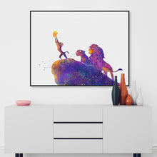 Load image into Gallery viewer, Watercolor Cartoon Pop Movie Animals Lion King Canvas A4 Art Print Poster Wall Pictures Kids Baby Room Deocr Painting No Frame
